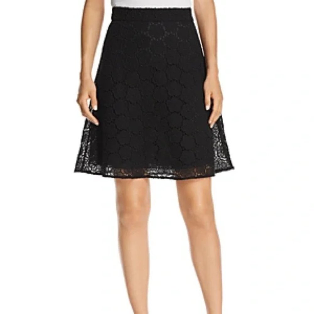 Kate Spade Black Bloom Flower Lace Skirt Size 6